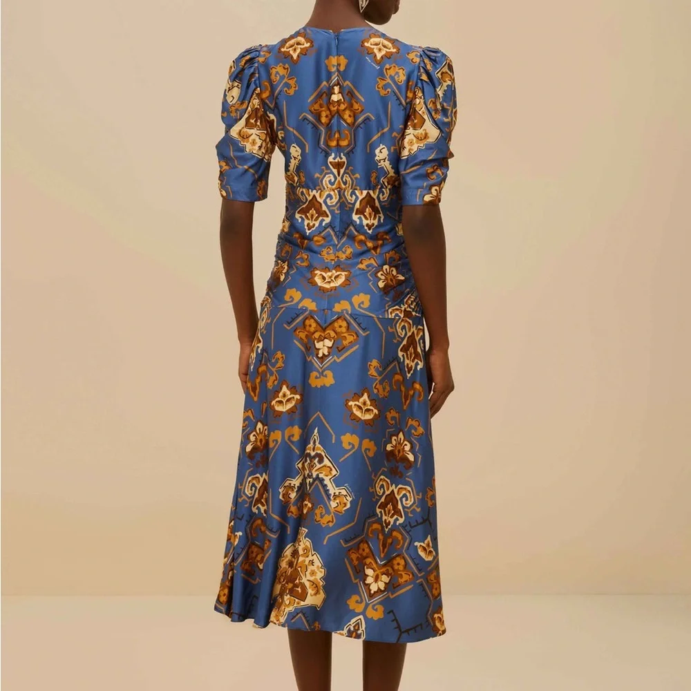 FARM Rio Blue Ornament Floral Midi Dress - Picture 4 of 7